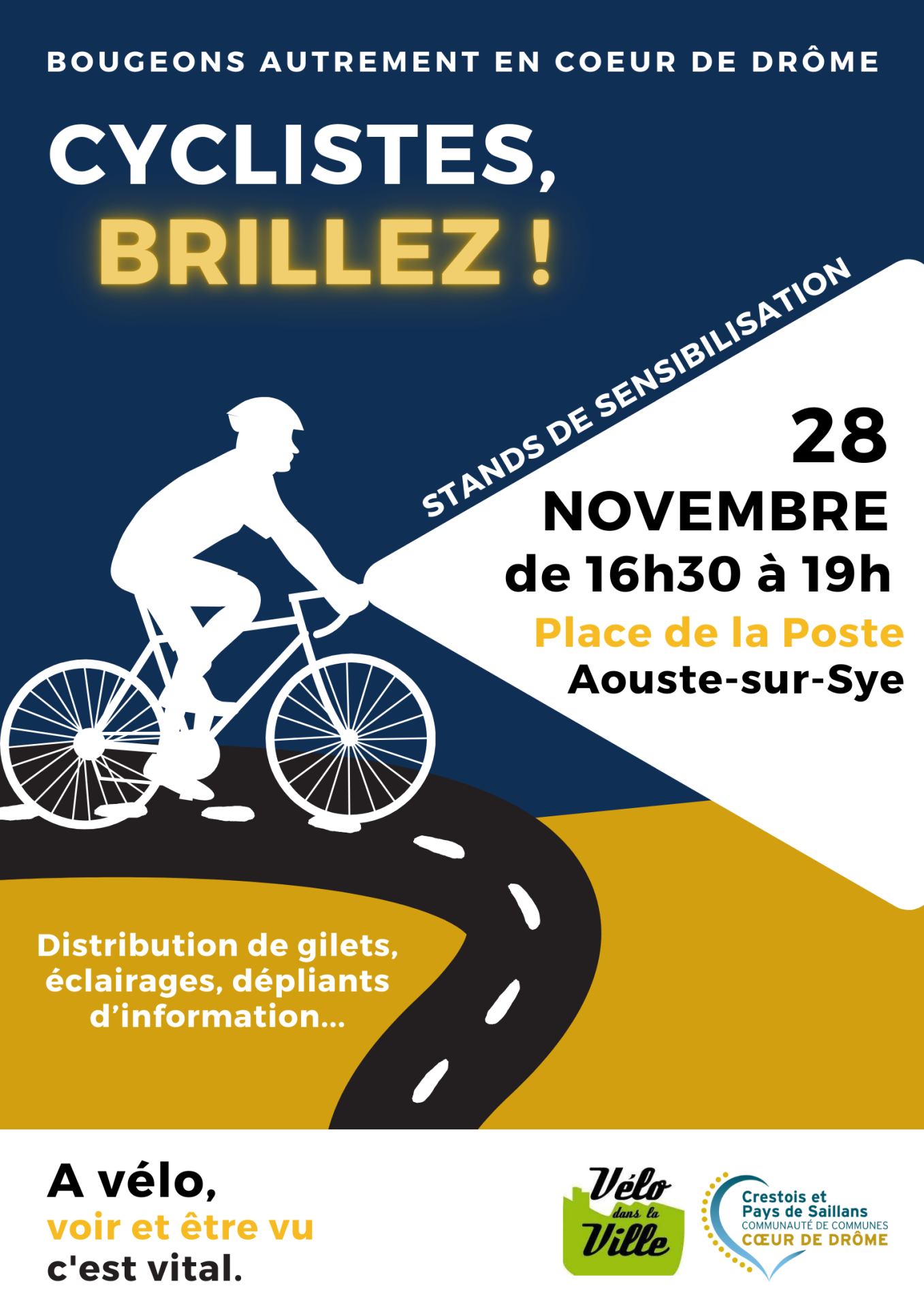 Affiche cyclistes brillez aouste nouvelle date