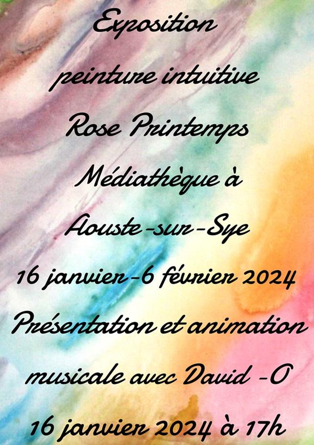 Exposition peinture intuitive rose printemps janvier 2024 v 3