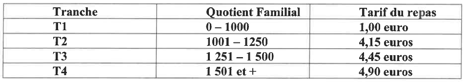 Tarification cantine 01 09 26